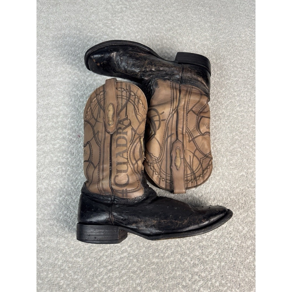 Cuadra Boots‎ Mens Leather Exotic Ostrich Square Toe Cowboy Boots Size 10
